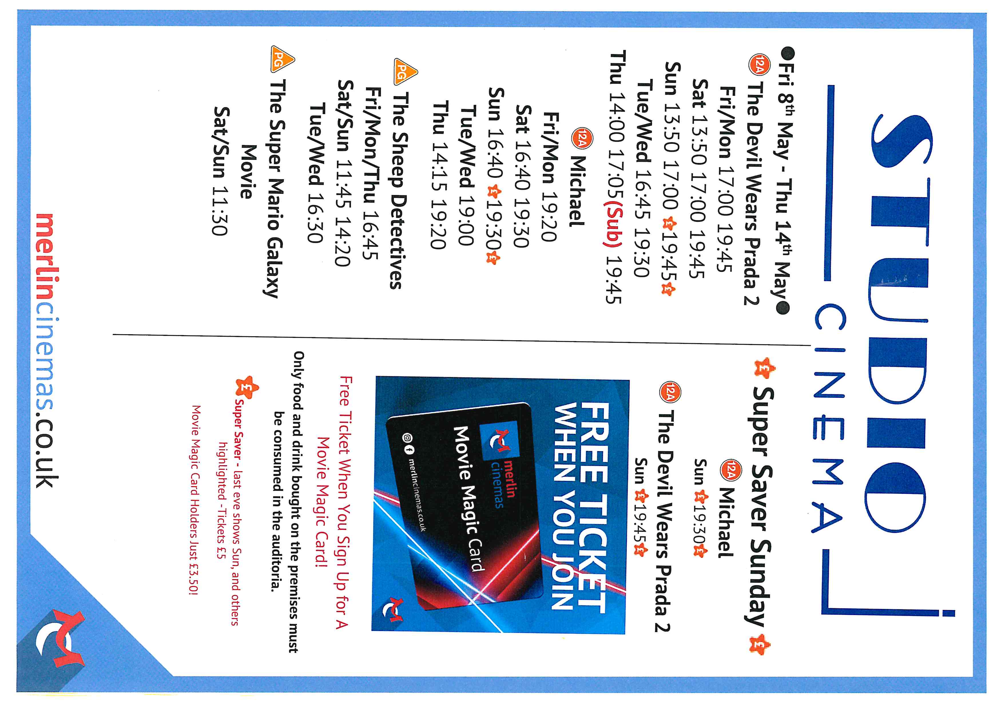 Coleford Studio Cinema 8th May - 14th May